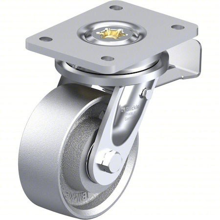 Zoro Select Plate Caster, Swivel, 6 11/16"H LO-G 127K-ST