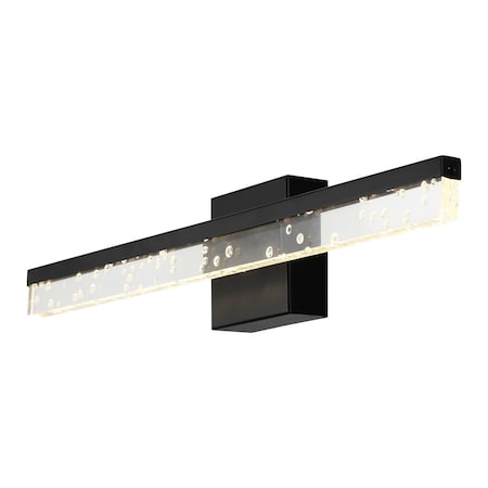 Jonathan Y Mario 22" 1-Light Modern Contemporary 360-Degree Rotatable Iron/Seeded Acrylic Integrated LED Vanity JYL7128A