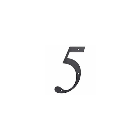 Hillman House Address Number 5, Nail-On, Black Plastic, 6 In. 847379