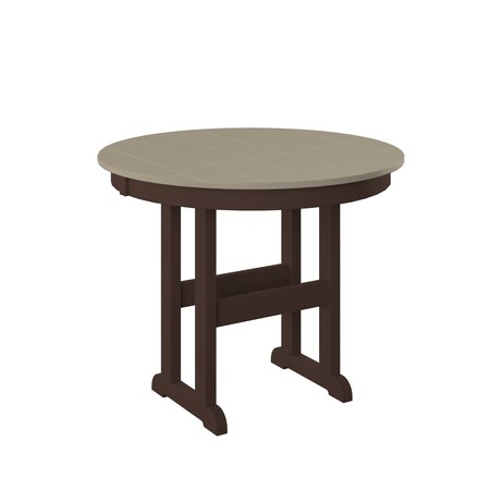 Polybird 38" ROUND TABLE "COUNTER HEIGHT".        WEATHERWOOD AND TUDOR BROWN POLYBIRD P15-C