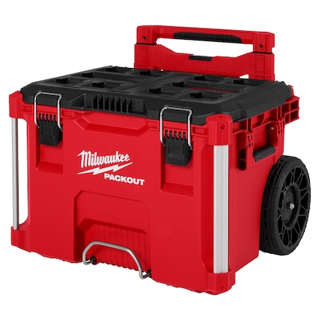 Milwaukee Tool PACKOUT Rolling Tool Box, 22 in L x 19 in W x 29 in H, Polypropylene, Red 48-22-8427
