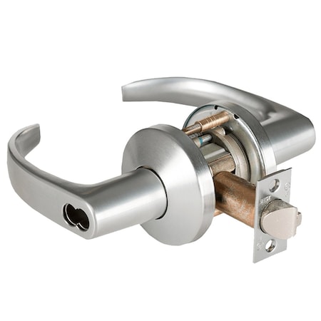 Best Grade 1 Classroom Cylindrical Lock, 14 Lever, K Rose, SFIC Less Core, Satin Chrome Finish, 4-7/8in 9K37R14KS3626