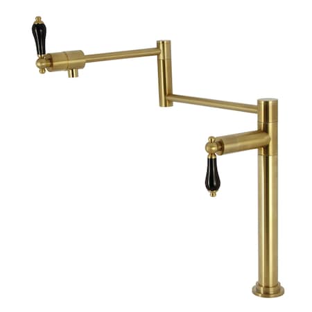Kingston Brass Deck Mount Pot Filler Faucet, Brushed Brass KS4707PKL