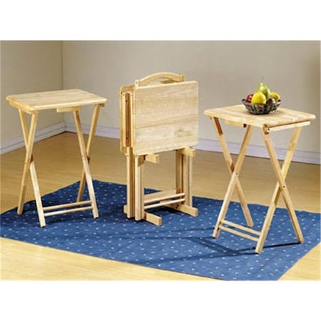 Yu Shan Co Usa Stain Finish 5pcs Tray table Set Natural 660-40