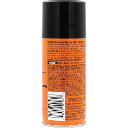 Gorilla Glue 4 Oz. Heavy-Duty Multi-Purpose Spray Adhesive 119309