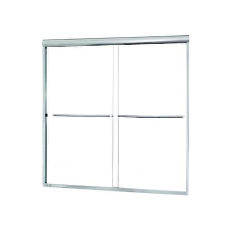 Craft And Main Sliding Shower Door, 54x55in, Frameless CVST5455-CL-SV