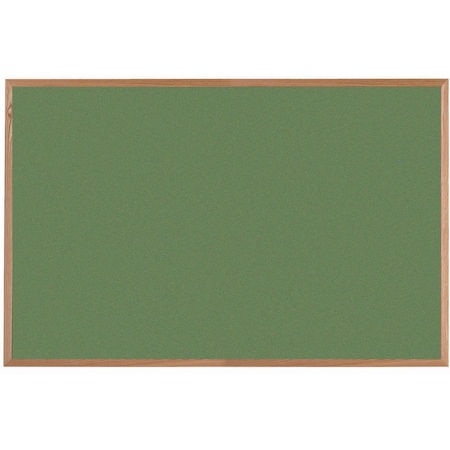 Aarco VIC Cork Bulletin Board, Red Oak Frame, Clear Lacquer Finish, Baby Lettuce 48''Hx72''W OW4872213