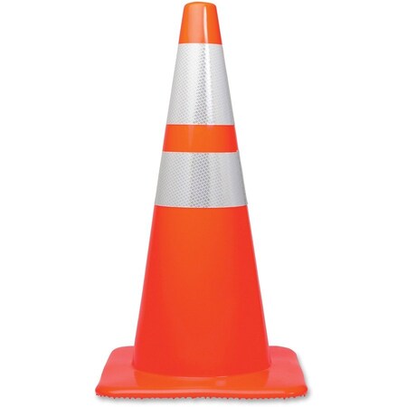Tatco 28" Traffic Cone, 28" H, Orange Silver TCO25900