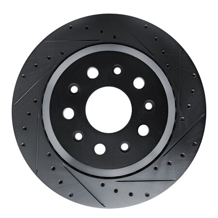 Dynamic Friction Co DFC Brake Rotor - Drilled and Slotted - Black 633-42043R