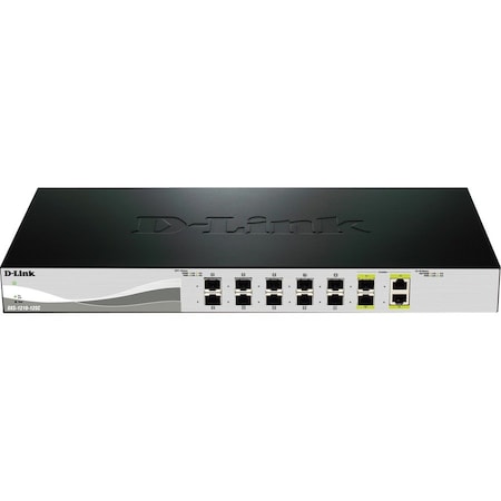 D-Link 12-port 10G SFP+ Web Smart Switch including 10 10G SFP+ ports and 2 10GBASE-T/SFP+ combo ports DXS-1210-12SC