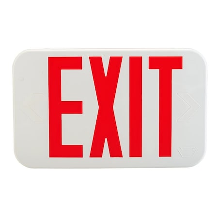 Keystone Exit Sign | Thermo Plastic | Style 1 | White Color | Single or Double Facing | Red or Green Switchab KT-EX-TP1-WH3RG-SU