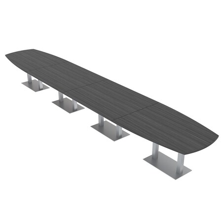 Skutchi Designs Arc Boat Conference Table, 45 in W, 240 in L, Grey HAR-ABOT-48X240-DOU-WA7949