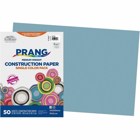 Sunworks Construction Paper, Sky Blue, 50PK PAC7607