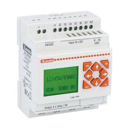 Lovato 24Vdc Smart Relay 8 Inputs, 4 Relay Outputs LRD12RD024