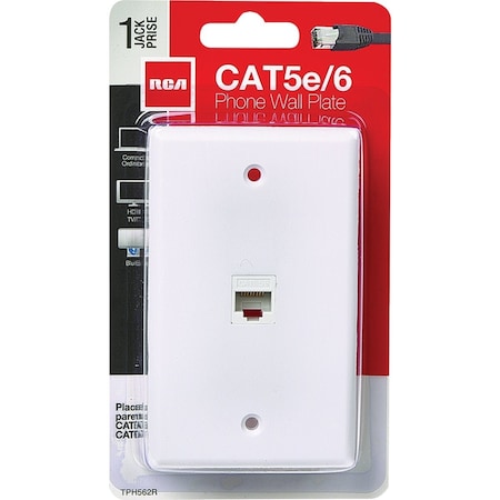 Rca White Flush Mount Plastic CAT 5E/6 Data & Phone Wall Jack TPH562R