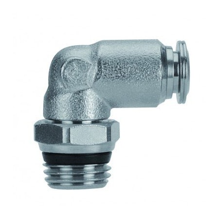Usa Industrials Push to Connect Tube Fitting, Nickel Plated Brass w/ Metal Release Ring, Male Elbow ZUSA-TF-PTC-NPBR-525