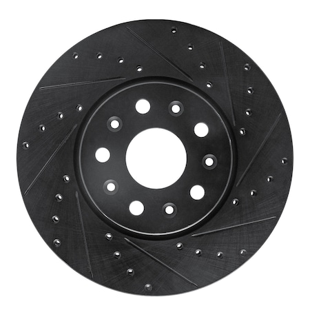 Dynamic Friction Co DFC Brake Rotor - Drilled and Slotted - Black 633-47055R