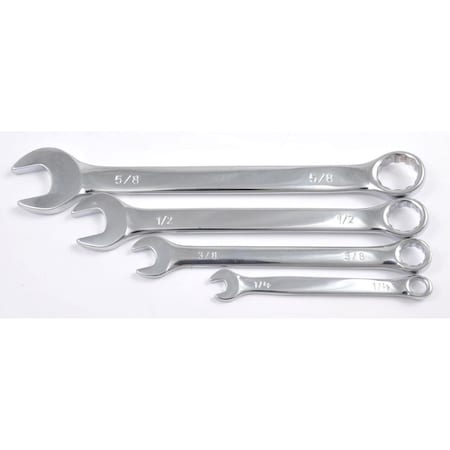 Hhip 4 Piece Combination Wrench Set 1/4 To 5/8in Chrome Vanadium Steel 7023-1100