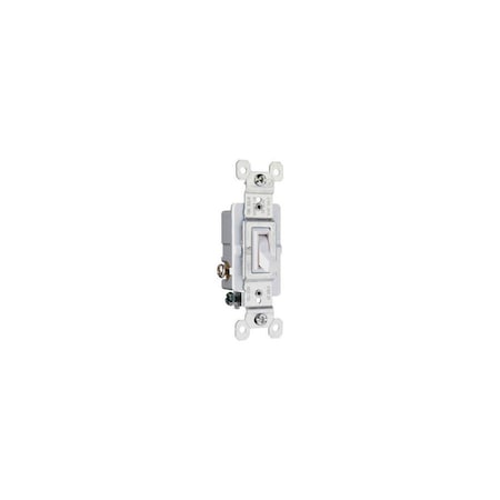 Pass & Seymour Toggle Switch, 15 A, 120 VAC, 3-Position, Thermoplastic Housing Material 663WGTU