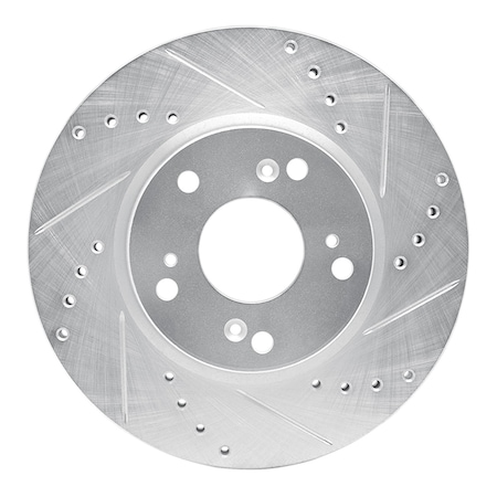 Dynamic Friction Co DFC Brake Rotor - Drilled and Slotted - Silver 631-59034R