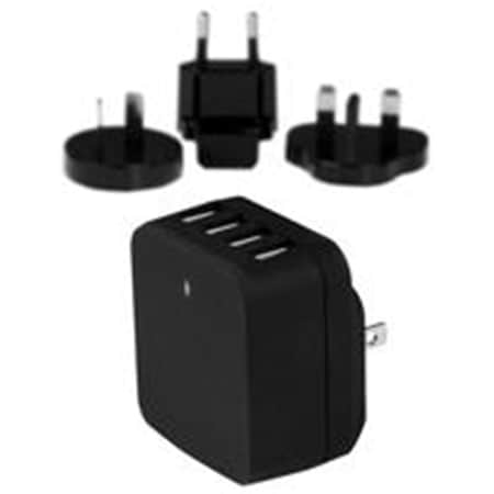 Dynamicfunction 34 watt 6.8 amp Black 4 Port USB Wall Charger DY170598