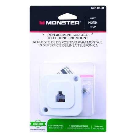 Monster Cable Just Hook It Up 1-Jack Phone Jack Surface-Mount 140140-00