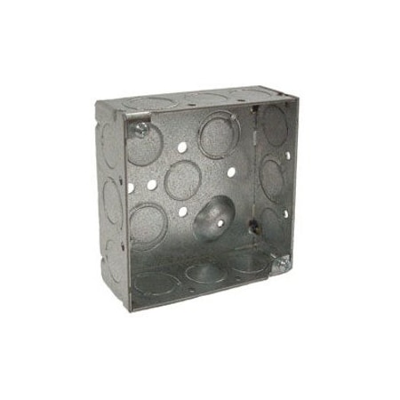 Raco Electrical Box, 21 cu in, Square Box Type, 2 Gangs, Steel, Square Shape 8189