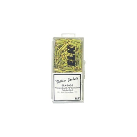 Elk Products Yellow Jackets, B-Connectors 22-26 Gauge for Wire Splices (No Gel), 250 Connectors 9002