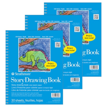 Strathmore 100 Series Story Drawing Pad, 30 Sheet, 8.5x11 inch, 3PK P27-408-1
