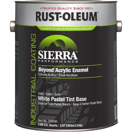 Rust-Oleum Interior/Exterior Paint, Satin, Water Base, White Pastel, 1 gal 208040