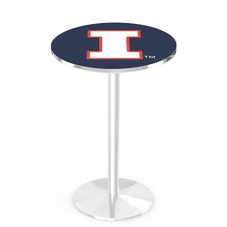 Holland Bar Stool Co 36" Chrome Illinois Pub Table, 36" dia. Top L214C3636IlliniU