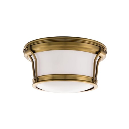 Hudson Valley Lighting Newport 2 Light Flush Mount 10 In. Aged Brass 6510-AGB