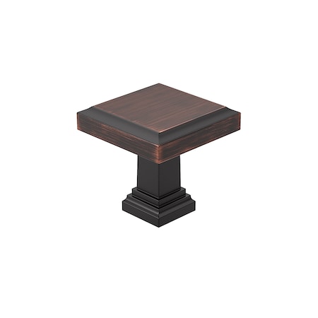 Richelieu Hardware Mirabel Collection 1 1/4-in 32 mm Brushed Oil-Rubbed Bronze Transitional Square Cabinet Knob BP79532BORB