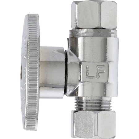 Plumb Pak Straight Stop Supply Valve, 38 in Connection, Female Compression, QuarterTurn Actuator PP2072LF/BG
