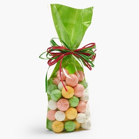 Nashville Wraps Clear with Green Candy Bags 1.4 mil, 3.5x2.25x12, 100PK 99693