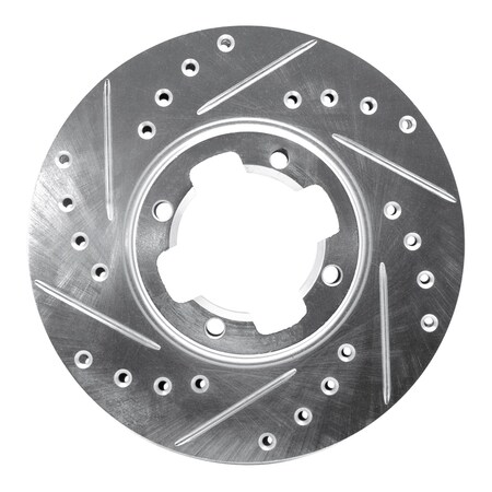 Dynamic Friction Co DFC Brake Rotor - Drilled and Slotted - Silver 631-13031L