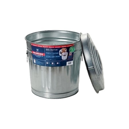 Behrens Garbage Can, Galvanized, 10 Gal, with Lid 6210K