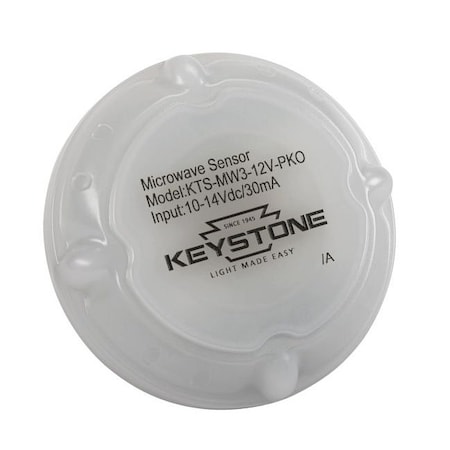 Keystone Microwave Sensor For Area Lights, 12V input, IP65. Bi-Level Control with Adjustable Hold Time, Dim KTS-MW3-12V-PKO