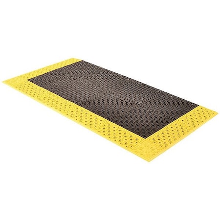Notrax Interlocking Drainage Mat, 8 ft L x 42 in W, 7/8 in Thickness, PVC, Grit, Black 520S4296BY