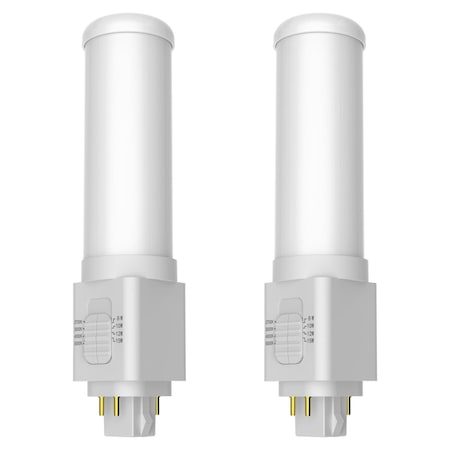 Luxrite Universal Horizontal Quad Style G24Q 4-Pin LED Bulb, CFL Replacement, Type A+B, 4CCT, 2PK LR24560