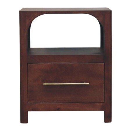 Homeroots 22" Brown Solid Wood Two Drawer Nightstand 701738