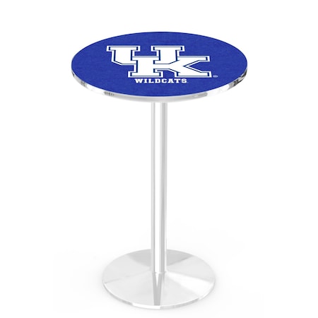 Holland Bar Stool Co 36" Chrome Kentucky "UK" Pub Table, 36" dia. Top L214C3636UKY-UK