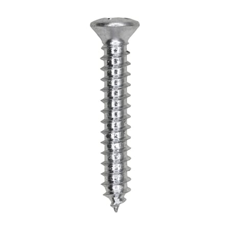 Phillips Oval Tapping Screw 8 x 1in Zinc #6 Head, 100PK
