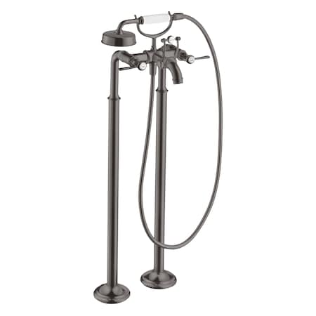 Axor 2-Handle Freestanding Tub Filler Trim w/ Lever Handles and 1.8 GPM Handshower Brushed Black Chrome 16563341