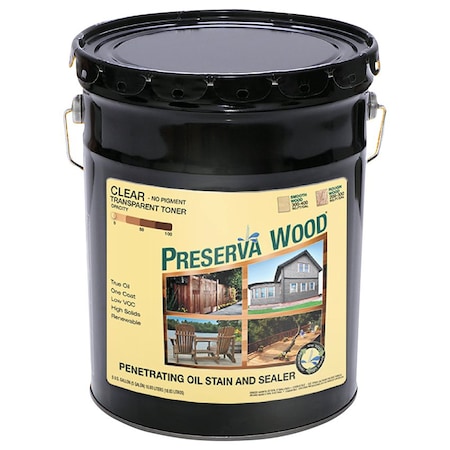 Preserva Wood 5 Gal Preserva Products, Ltd. Clear Transparent Preserve and Protect Stain and Sealer 40501