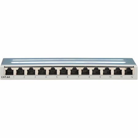 Eaton Tripp Lite Series Cat6a STP Patch Panel, 12 Ports, DIN Rail or Wall Mount, TAA N250-SH12-DIN6A
