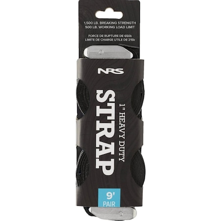 Nrs 1'' x 9 Ft. Stealth Black Heavy Duty Tie-Down Strap, 2PK 60027.01.114