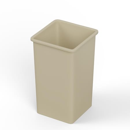 Regal Altair 35 Gallon Square Beige Plastic Trash Can, Heavy Duty Resin Construction ZR-TC-100-SQ35BG