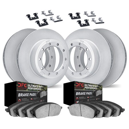 Dynamic Friction Co DFC GEOSPEC Coated Rotor- Heavy Duty Brake Pad includes Hardware 4414-40007