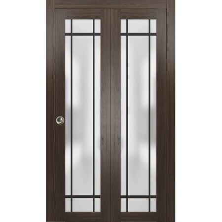 Sartodoors Sliding Closet Bi-fold Doors Planum 2112 Solid Core Modern Interior PLANUM2112BF-CA-48 x 80 (2* 24x80)